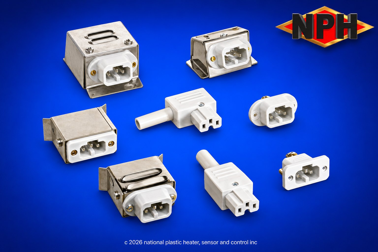 High Temperature European PlugsFlat Blade 3 Vertical Pins